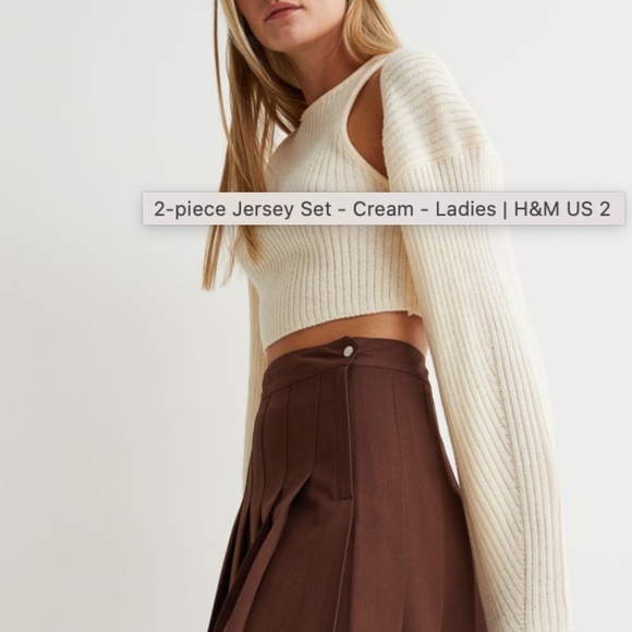 H&M Sweaters - 🔥🔥🔥FLASH SALE NWT H&M 2 piece Cream Sweater Tank and Shrug